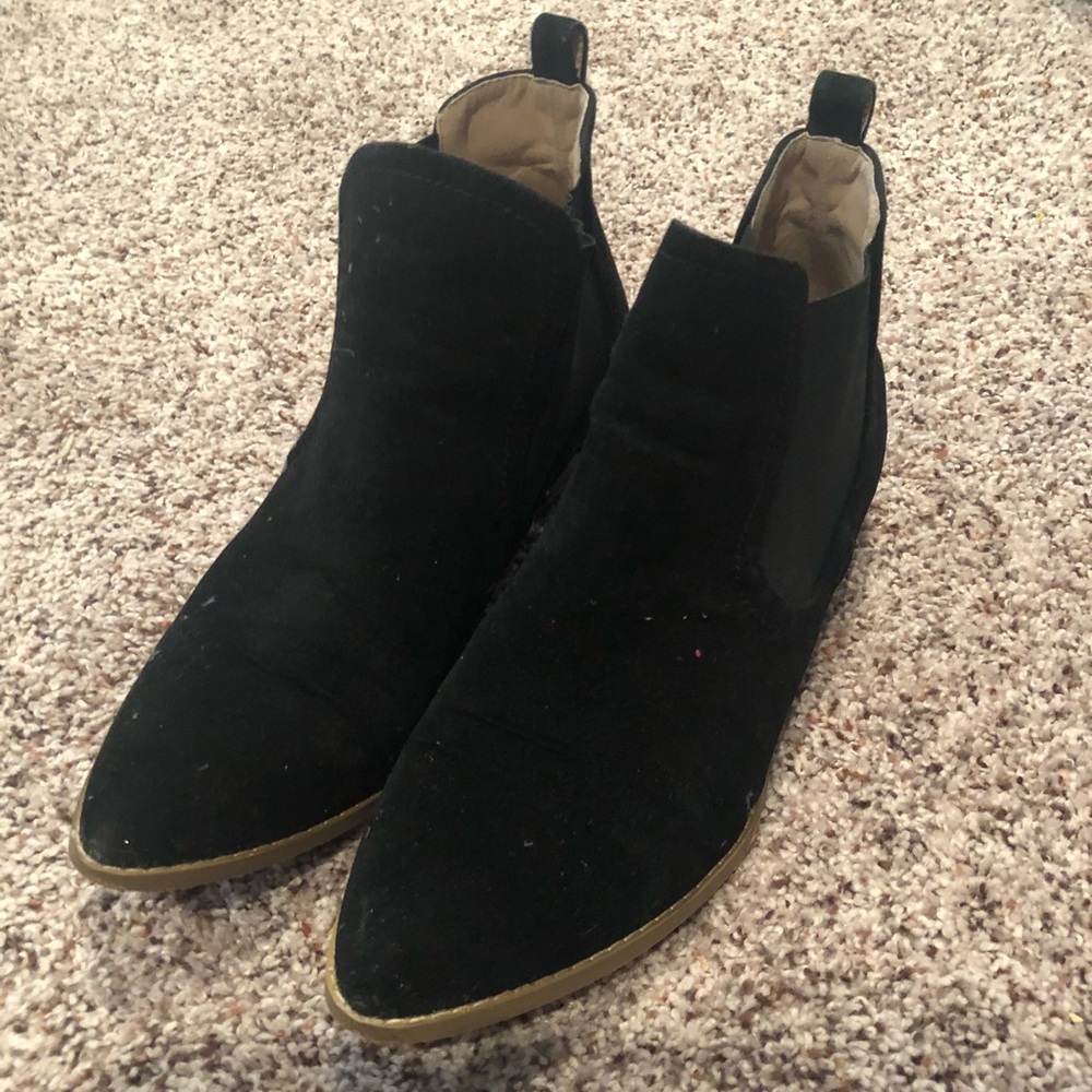 Black suede booties